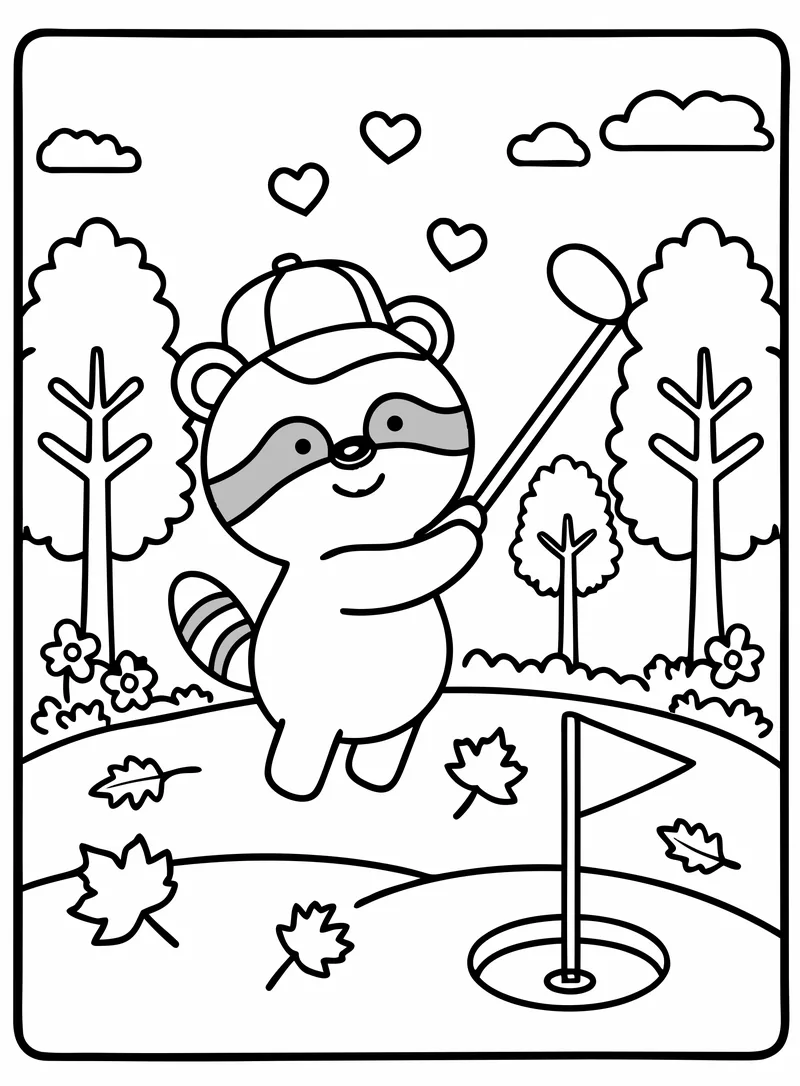 Hermanito da un golpe de golf junto a la bandera